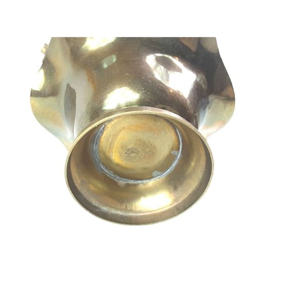 Vintage Brass Basket with Handle Scalloped Rim Design Home Decoration 5"… - Picture 11 of 11